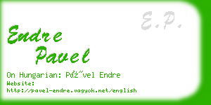 endre pavel business card